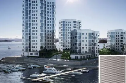 Fasad 2, rostfritt präglat